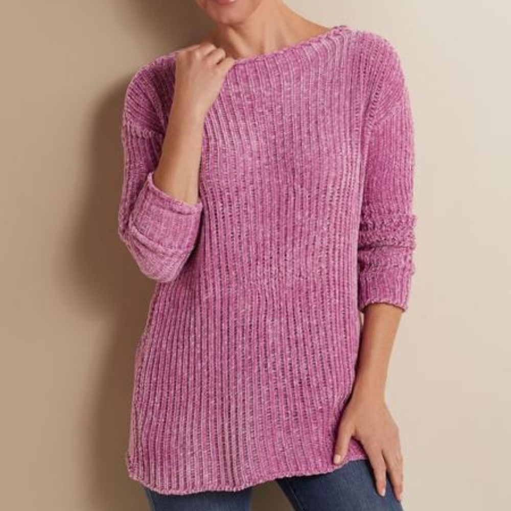 Soft Surroundings Cuddle Up boat neck Sweater TOP